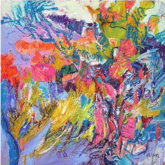 Expressionistisch kleurrijk abstract | Canvas