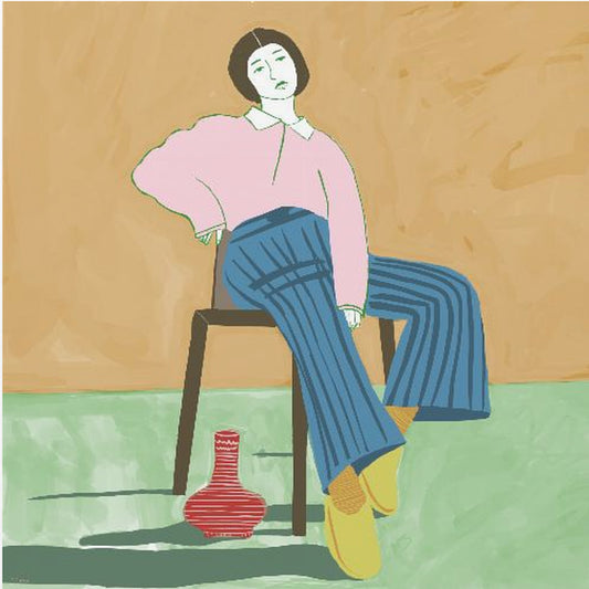 Lady Sitting with her vase | Poster