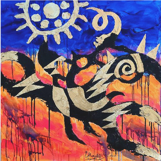 Zonnekop Ruiter en Vrouw | Canvas