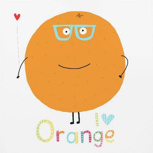 Ik hou van oranje! Schattige sinaasappel met een liefdeshart. | Poster
