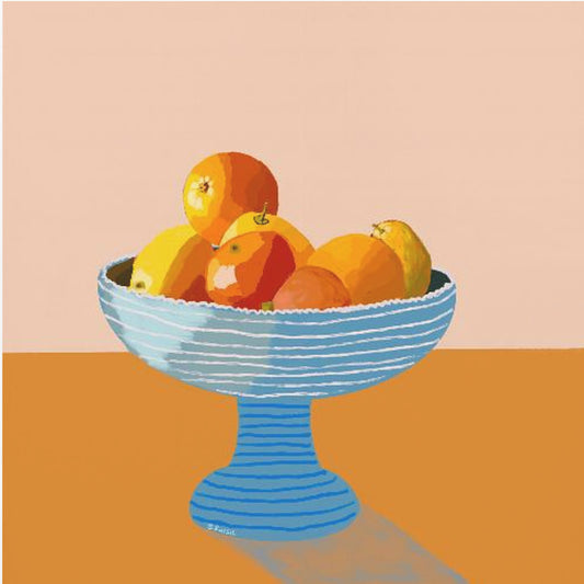 Blue fruit bowl bright | Poster