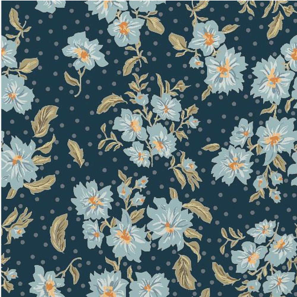 Floral Heritage boeket met maanlichtblauw patroon | Canvas