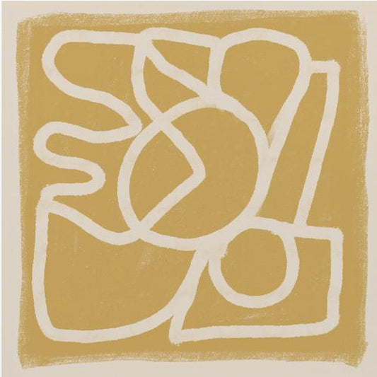Lijn Abstract Goud Bruin | Canvas