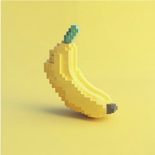 Pixel Fruit Gestileerde Banaan | Canvas