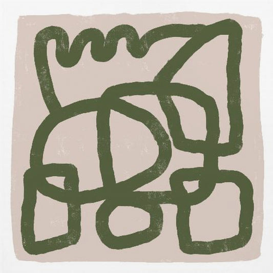 Lijntekening groen | Canvas