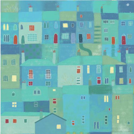 Blauwe Stad Vanaf De Trappen | Canvas