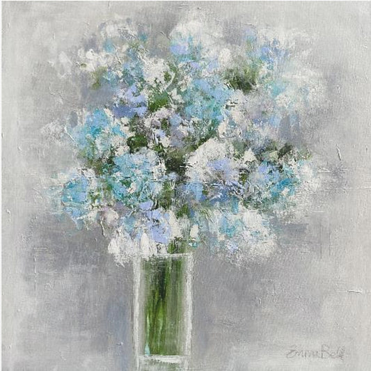 Boeket bloemen in een glazen vaas | Canvas