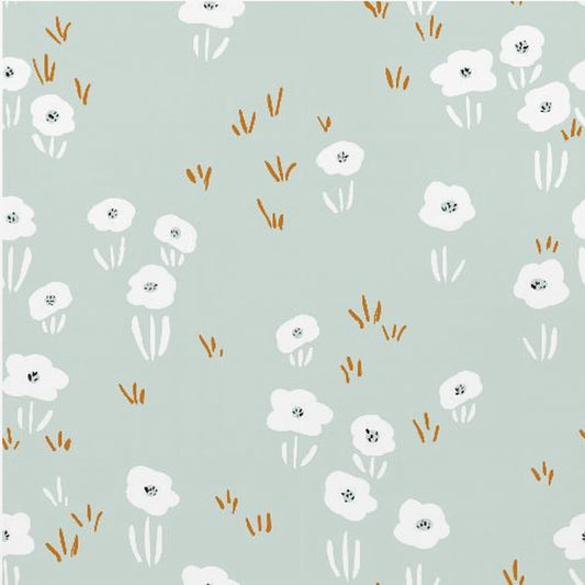 Minimalistisch Wildflower Meadow Mint-patroon | Canvas