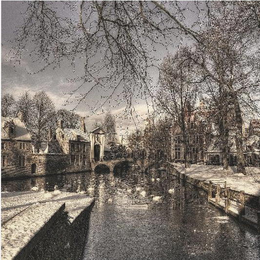 Brugge in kerstjurk | Canvas